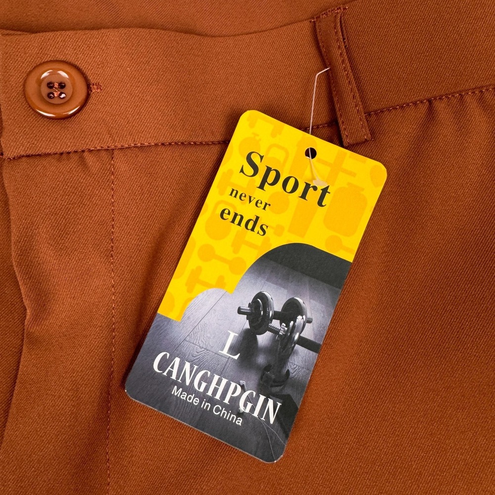 Canghpgin Tapered Nylon Spandex Pants Brown Men's size Large- NWT - Picture 3 of 6